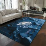 Drake Bulldogs Rug - Cracked Surface Design Blue