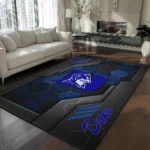 Duke Blue Devils Rug - Hexagonal Grid Pattern Blue