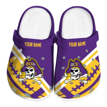 East Carolina Pirates Clogs - Custom Football Motif Purple
