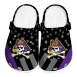 East Carolina Pirates Clogs - Stellar Stripes Theme Purple Black