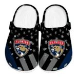 Florida Panthers Clogs - Stellar Stripes Theme Red Black