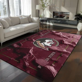 Florida State Seminoles Rug - Cracked Surface Design Garnet