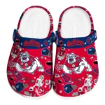 Fresno State Bulldogs Clogs - Football Icons Red