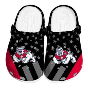 Fresno State Bulldogs Clogs - Stellar Stripes Theme Red Black