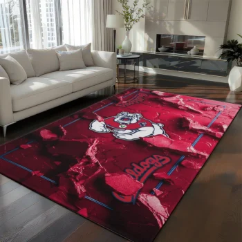 Fresno State Bulldogs Rug - Cracked Surface Design Red