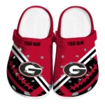 Georgia Bulldogs Clogs - Customized Football Motif Red