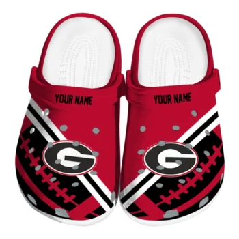 Georgia Bulldogs Clogs - Customized Football Motif Red