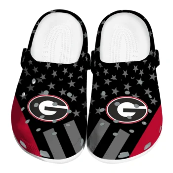 Georgia Bulldogs Clogs - Stellar Stripes Theme Red Black