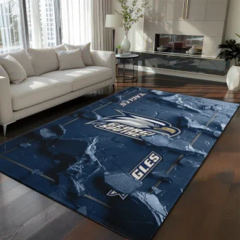 Georgia Southern Eagles Rug - Cracked Surface Design Blue