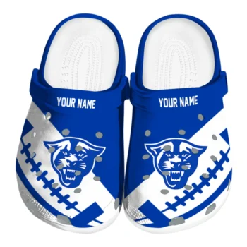 Georgia State Panthers Clogs - Custom Football Motif Blue