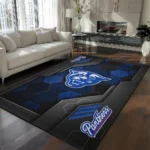 Georgia State Panthers Rug - Hexagonal Grid Pattern Blue