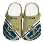 Georgia Tech Yellow Jackets Clogs - Personalized Football Motif Gold