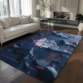 Gonzaga Bulldogs Rug - Cracked Surface Design Blue
