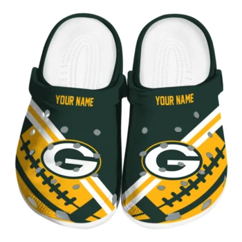 Green Bay Packers Clogs - Customized Football Motif Green