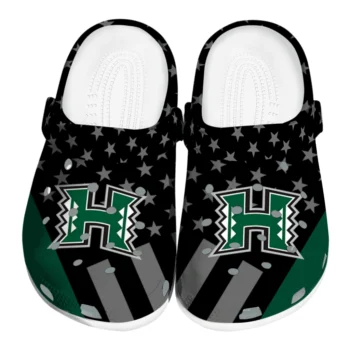 Hawaii Rainbow Warriors Clogs - Stellar Stripes Theme Green Black