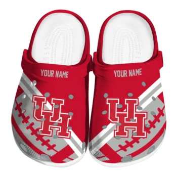 Houston Cougars Clogs - Custom Football Motif Red