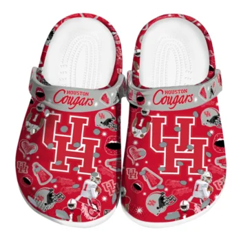Houston Cougars Clogs - Football Icons Red