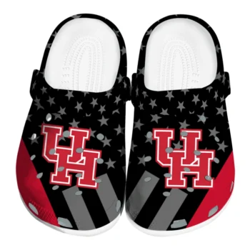 Houston Cougars Clogs - Stellar Stripes Theme Red Black