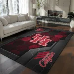 Houston Cougars Rug - Hexagonal Grid Pattern Red