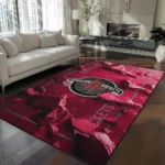 Houston Rockets Rug - Cracked Surface Design Red