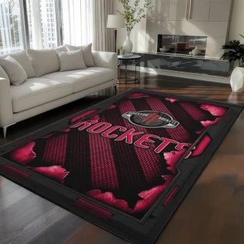 Houston Rockets Rug - Torn Mesh Red