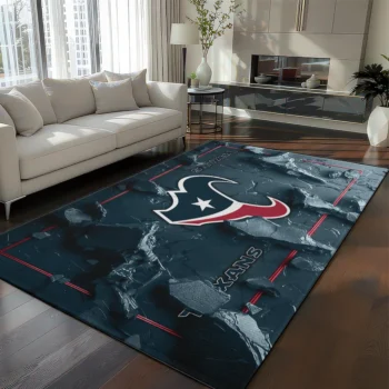 Houston Texans Rug - Cracked Surface Design Blue