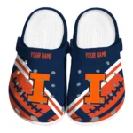 Illinois Fighting Illini Clogs - Personalized Football Motif Blue