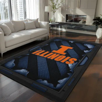 Illinois Fighting Illini Rug - Torn Mesh Blue