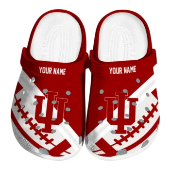 Indiana Hoosiers Clogs - Customized Football Motif Red