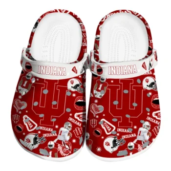 Indiana Hoosiers Clogs - Football Icons Red