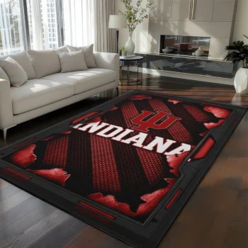 Indiana Hoosiers Rug - Torn Mesh Red