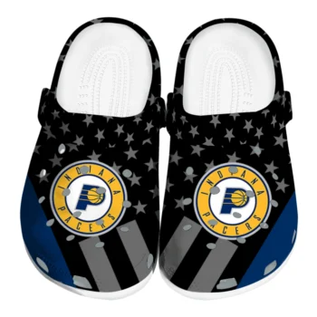 Indiana Pacers Clogs - Stellar Stripes Theme Blue Black