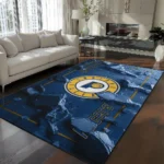 Indiana Pacers Rug - Cracked Surface Design Blue