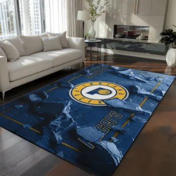 Indiana Pacers Rug - Cracked Surface Design Blue