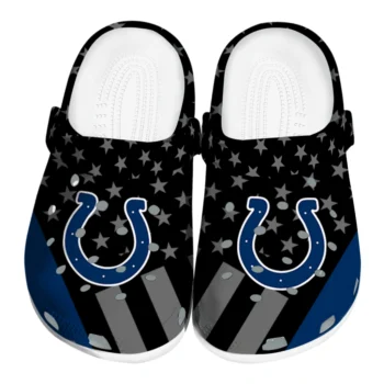 Indianapolis Colts Clogs - Stellar Stripes Theme Blue Black