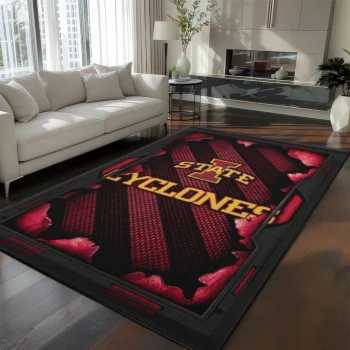Iowa State Cyclones Rug - Torn Mesh Red