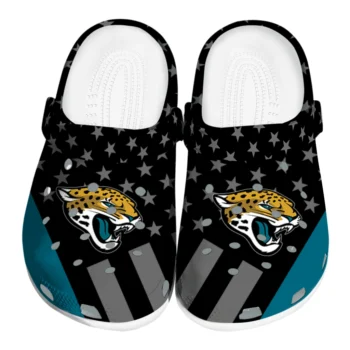 Jacksonville Jaguars Clogs - Stellar Stripes Theme Teal Black
