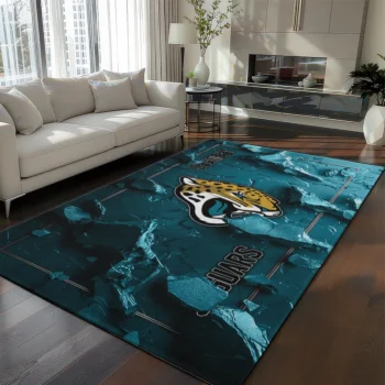 Jacksonville Jaguars Rug - Cracked Surface Design Teal