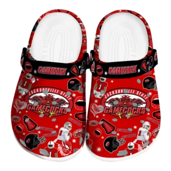 Jacksonville State Gamecocks Clogs - Football Icons Red