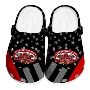 Jacksonville State Gamecocks Clogs - Stellar Stripes Theme Red Black