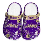 James Madison Dukes Clogs - Football Icons Purple