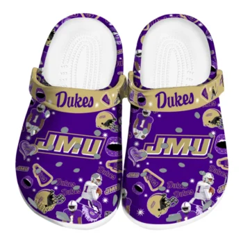 James Madison Dukes Clogs - Football Icons Purple