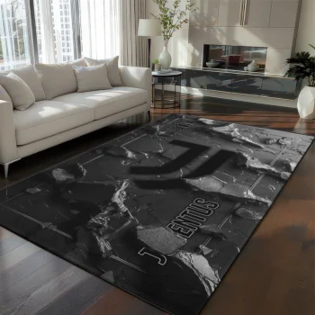 Juventus Rug - Cracked Surface Design Black