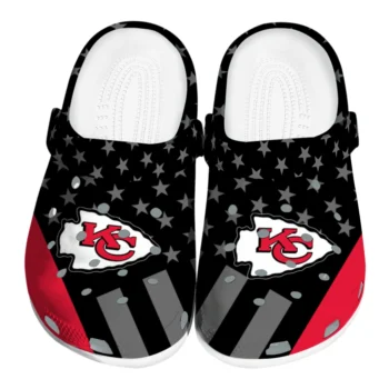 Kansas City Chiefs Clogs - Stellar Stripes Theme Red Black