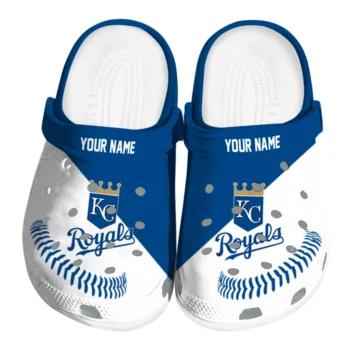 Kansas City Royals Clogs - Custom Baseball Motif Royal Blue