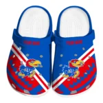 Kansas Jayhawks Clogs - Customized Football Motif Blue
