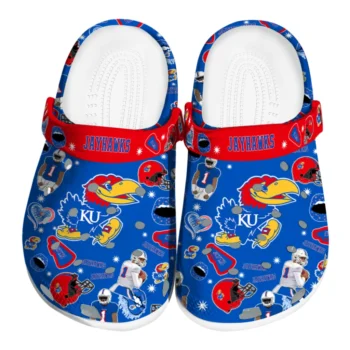 Kansas Jayhawks Clogs - Football Icons Blue