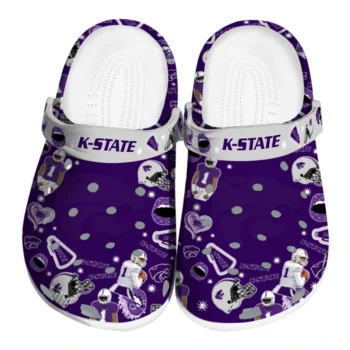 Kansas State Wildcats Clogs - Football Icons Purple