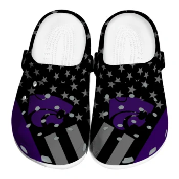 Kansas State Wildcats Clogs - Stellar Stripes Theme Purple Black
