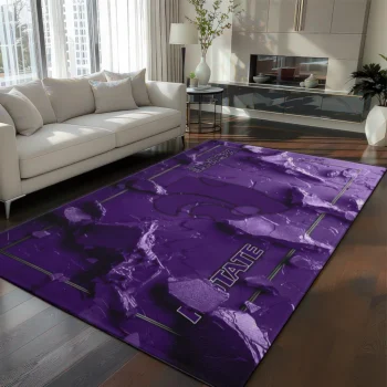Kansas State Wildcats Rug - Cracked Surface Design Purple